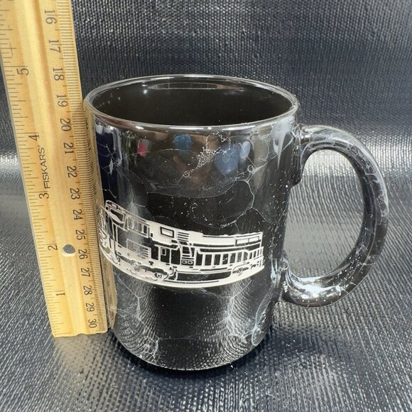 Linyi Ceramic Tall Coffee Mug Cup Black Marble Glaze Coffee Mug Cup Road Train - Picture 10 of 12